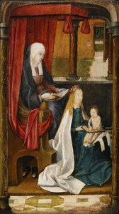 Madonna lærer spedbarnet Kristus-lesing, 1480