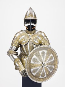 Halvrustning og mål for tjeneste til fots, ca.1600 av Master of the sign of the