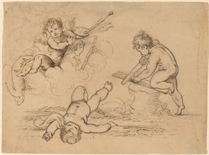Allegori: Fire Putti av Mather Brown