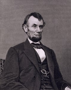 Abraham Lincoln, gravert fra et fotografi av William G. Jackman (gravering) av Mathew (after) Brady