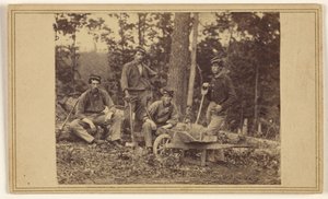 Pioneravdeling i 69. regiment N.Y.V. av Mathew B. Brady