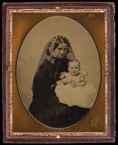 [Portrett av en kvinne og et barn] av Mathew B. Brady