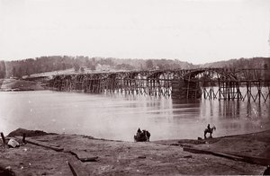 Bro over Tennessee River ved Chattanooga, ca. 1864. av Mathew Brady