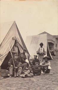 [Leirscene med soldater fra den 22. New York State Militia, Harper's Ferry, Virginia], 1862.