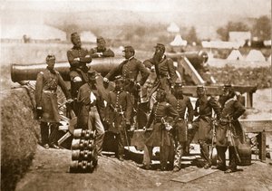 General Corcoran (helt til venstre) og offiserer for de 69. New York Volunteers, 1861-65 av Mathew B. Brady