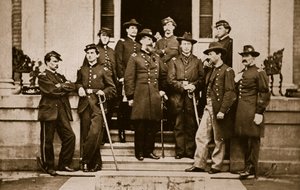 General O. B. Wilcox og stab, 1861-65 av Mathew B. Brady
