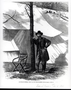 Generalløytnant Ulysses S. Grant, ved hans hovedkvarter, illustrasjon fra 