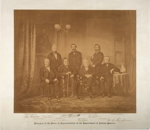Ledere av Representantenes hus for riksrett, 1868 (sepia-bilde)