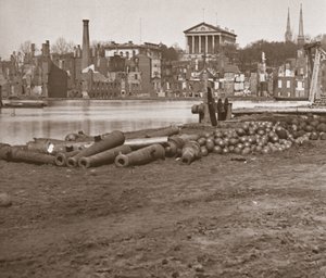 Ruinene av Richmond, Virginia (s/hvitt bilde) av Mathew Brady