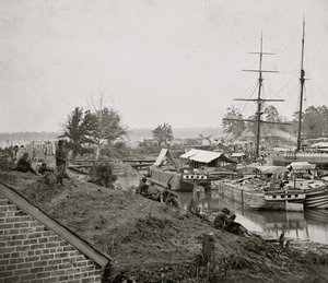 Det hvite hus lander på Pamunkey, 1862 av Mathew B. Brady