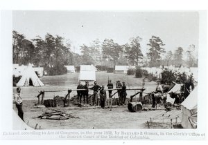 Yankee hovedkvarter, leir Whinfield, 3. mai 1862 av Mathew B. Brady