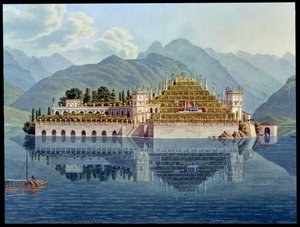 De terrasserte hagene, Isola Bella, Lago Maggiore, Italia, 1819