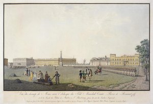 Utsikt over Marsmarken og Marmorpalasset i St. Petersburg, 1804