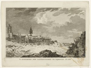 Kollaps av Lapp-tårnet i Nijmegen, 1784 Kollaps av Lapp Tower i Nijmegen. I 1784 (tittel på objekt) av Mathias de Sallieth