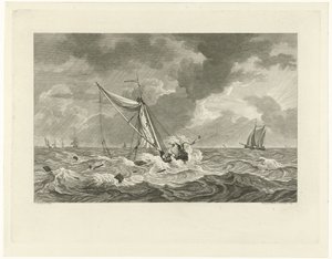 Strender ved kaien til skipper Klaas Ringels nær Texel, 1778 av Mathias de Sallieth
