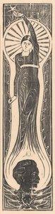 Allegorisk figur med portrett av Multatuli