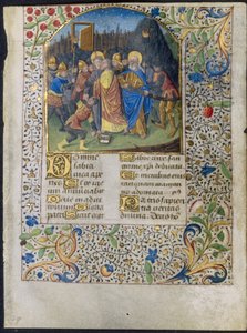 Blad fra en timebok: The Betrayal of Christ, ca. 1470-1485.
