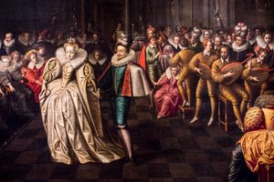 Pavane ved hoffet til Henrik III, detalj av Maître des Bals à la cour des Valois