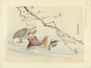 To ender Blomster- og fugleskisser av Keibun- del én (serietittel) Keibun kacho gafu zenpen (serietittel på objekt) av Matsumura Keibun