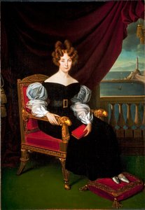 Portrett av Mary (Maria) Brignole-Sale (Brignole Sale) De Ferrari, hertuginne av Galliera (1811-1888) Maleri av Matteo Antonio Picasso (1794-1879) Gener, Nye gatemuseer av Matteo Antonio Picasso