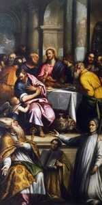 Nattverden med den hellige Apollinaris og den hellige Lorenzo Giustiniani, slutten av det 16. begynnelsen av 1600-tallet (olje på lerret) av Matteo Ingoli
