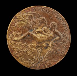 Jupiter som en ørn som bringer spedbarnet Hercules til Juno [revers], 1562. av Matteo Pagano