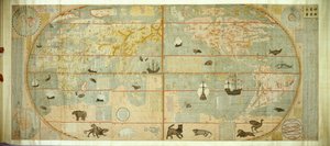 Kunyu Wanguo Quantu-kart over de utallige landene i verden, 1602. av Matteo Ricci