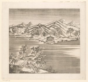 Utsikt over en del av det keiserlige sommerpalasset i Chengde (Jehol) i Kina
