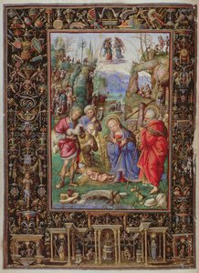 Yates Thompson 29 f.15b-16 Adoration of the Shepherds, fra 