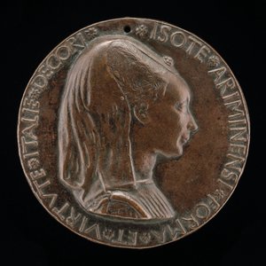 Isotta degli Atti, 14321433-1474, elskerinne 1446, deretter kone etter 1453, av Sigismondo Malatesta [obv