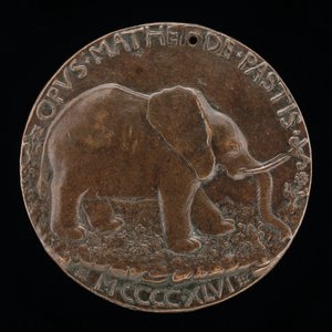The Malatesta Elephant in a Meadow [revers], 1446.