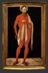 Saint Barthelemy, apostel. Maleri av Matteo di Giovanni (ca. 1430-1495), olje på tre, italiensk kunst