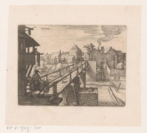 Utsikt over Charenton-le-Pont Charanton (tittel på objekt) Syv franske landskap og bylandskap (serietittel) av Matthäus Merian (I)