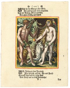 Adam og Eva, ca. 1700-1725 av Matthaus Merian