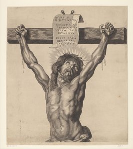 Kristus på korset Serie av Ecce Homo, Kristus korsfestet, Jomfru Maria og evangelisten Johannes (serietittel) av Mattheus Borrekens