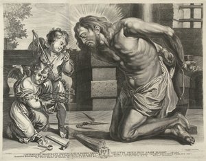 Kristus kneler foran Arma Christi av Mattheus Borrekens