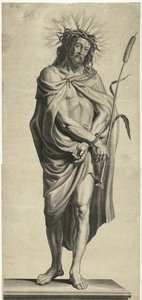 Ecce Homo Serie av Ecce Homo, Kristus korsfestet, Jomfru Maria og evangelisten Johannes (serietittel) av Mattheus Borrekens
