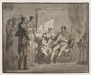 Dronning Wilhelmina besøker den sårede prinsen av Orange, etter slaget ved Waterloo, i Brussel