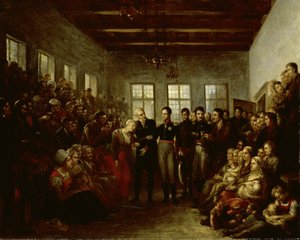 Prinsen av Orange besøkte flomofrene ved Almoners barnehjem, Amsterdam, 14. februar 1825
