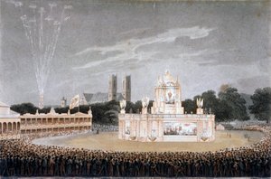 Fyrverkeri i Green Park, Westminster, London, 1814