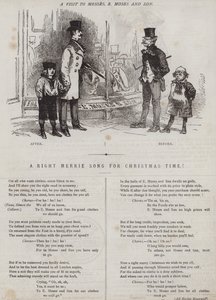 En riktig Merrie-sang til juletider! (farge litho) av Matthew