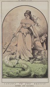 Canada til unnsetning! eller, mor og datter (farge litho)