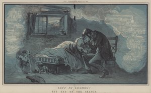 Forlatt i London! eller, slutten av sesongen (farge litho) av Matthew