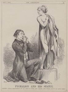 Pygmalion og hans statue (farge litho) av Matthew