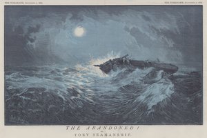 De forlatte! eller Tory Seamanship (farge litho) av Matthew