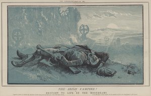 Den irske vampyren! eller, brakt til live av månestrålene (farge litho)