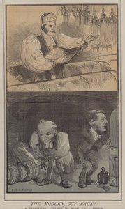 Den moderne fyren Faux! eller, et djevelsk forsøk på å sprenge en biskop (farge litho) av Matthew
