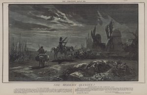 Den moderne Quijote! (farge litho) av Matthew