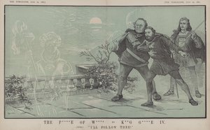 Prinsen av Wales, til kong George IV: Jeg følger deg! (farge litho) av Matthew