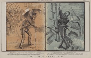 To statsråder!!!??? (farge litho) av Matthew